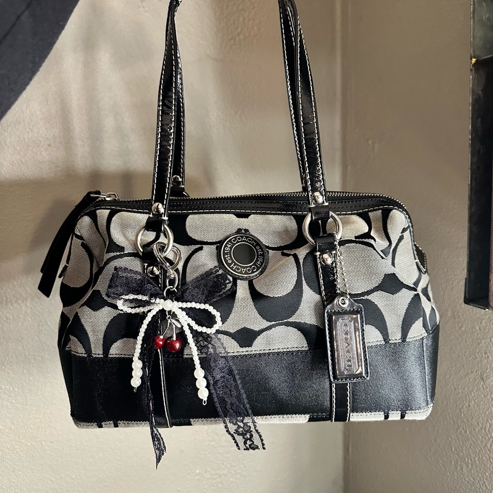 SOLDCoach Black and Gray Satchel